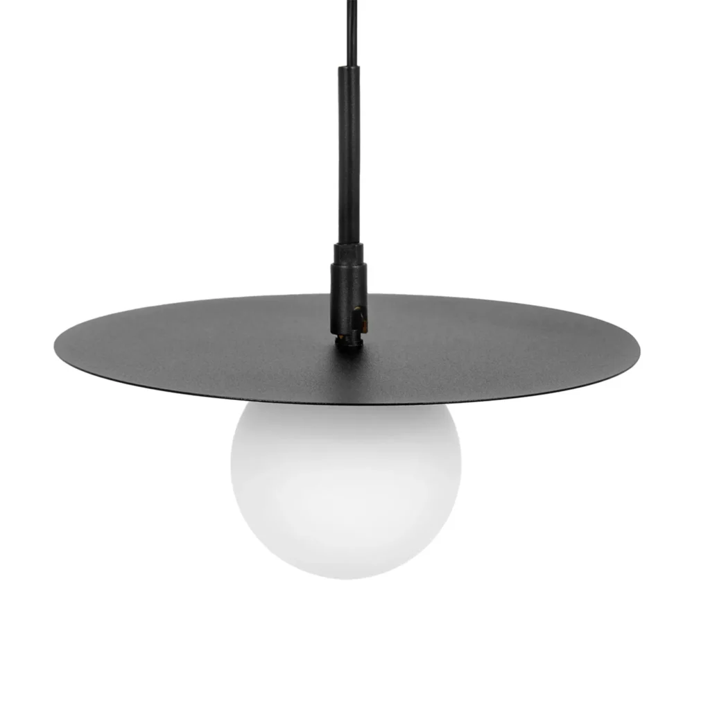 Lampa wisząca z czarną tarczą o regulowanym kącie nachylenia K-5371 SANTE