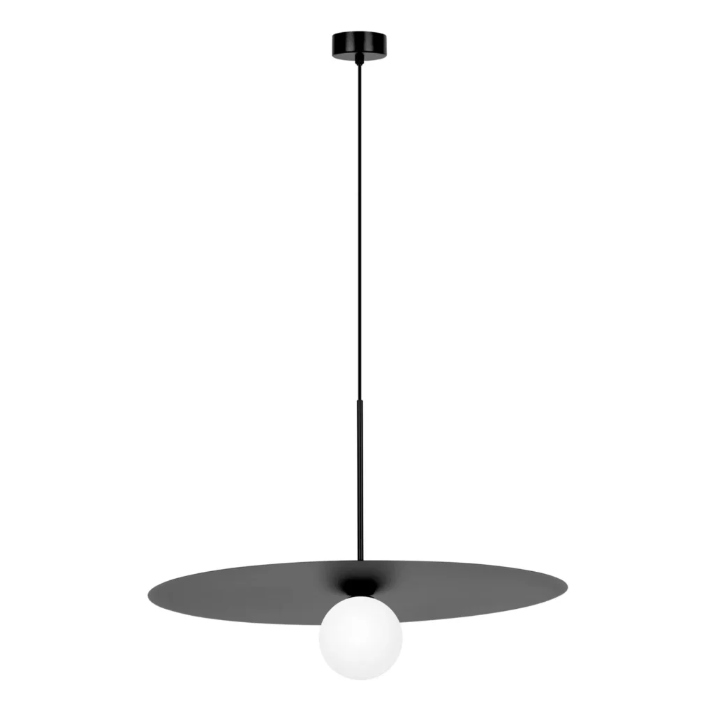 Lampa wisząca z czarną tarczą o regulowanym kącie nachylenia K-5373 SANTE