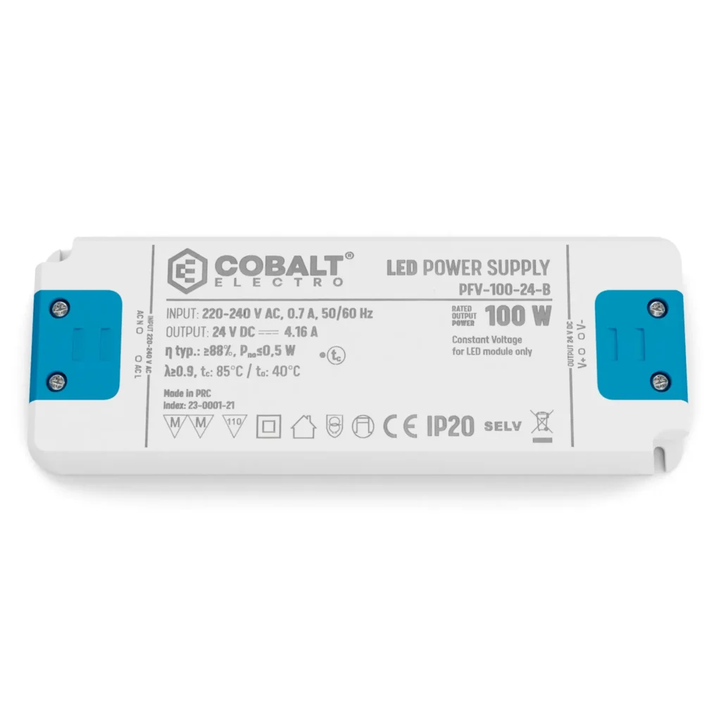 Zasilacz montażowy CobaltElectro do taśm LED 24V 100W IP20 PFV-100-24-B