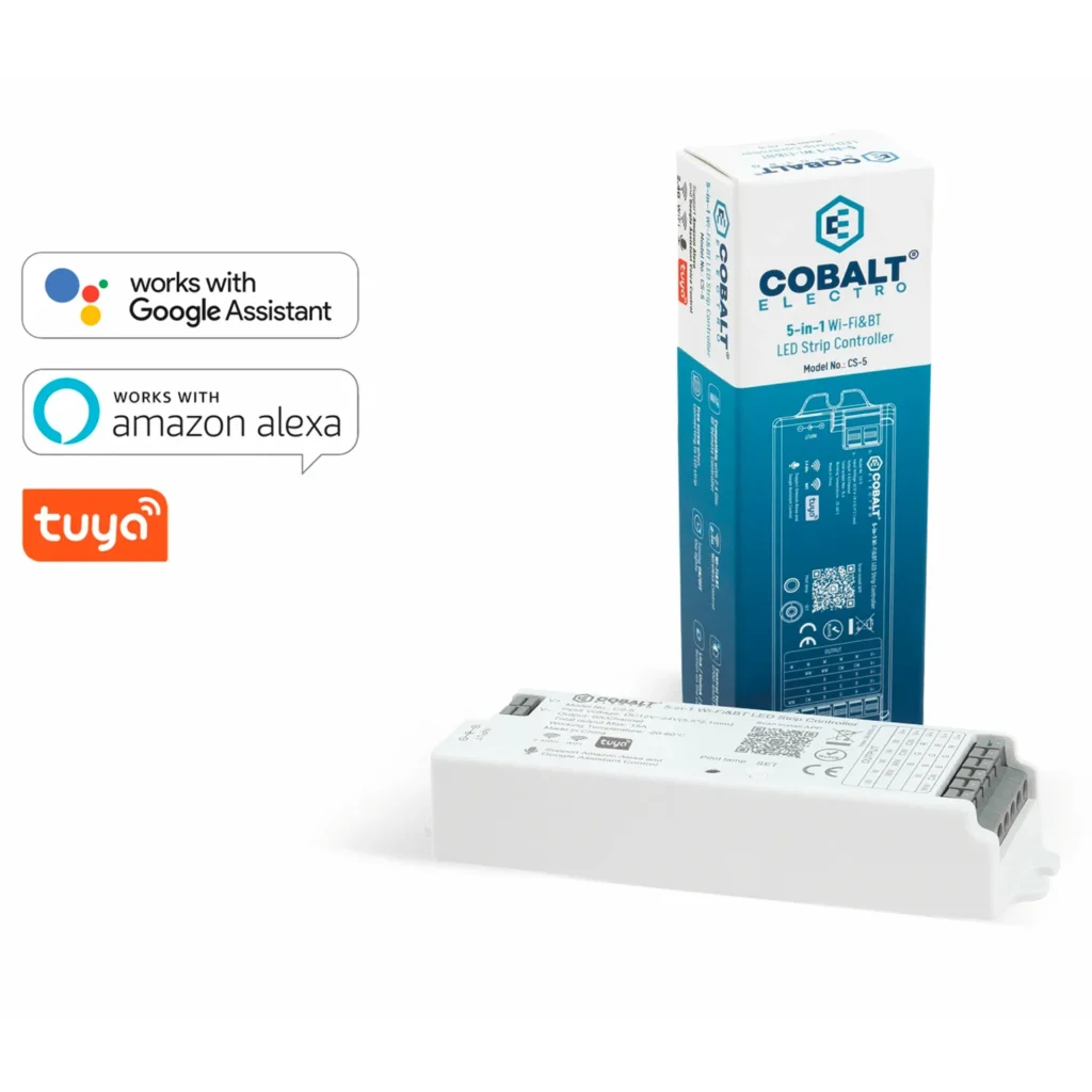 Sterownik Kontroler 5 w 1 do taśm pasków LED RGB WiFi Tuya 12-24 V CS-5